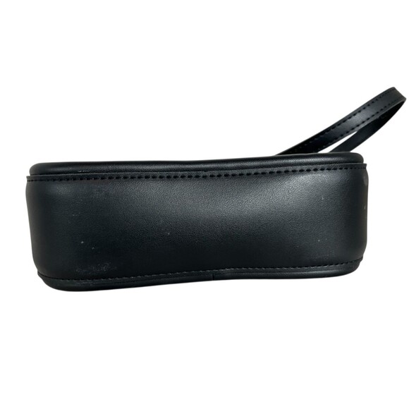 Meigefei Small Black Flap Front Shoulder Bag Handbag w Chain Detail - Picture 6 of 8